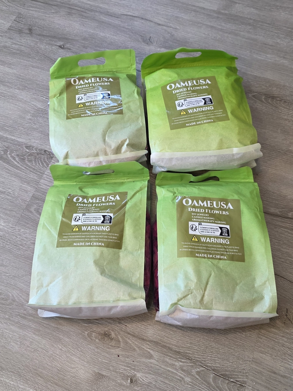 4 Bags Bulk Dried Flowers, Herbs for Crafts, Potpourri, Soap Making, Jewelry